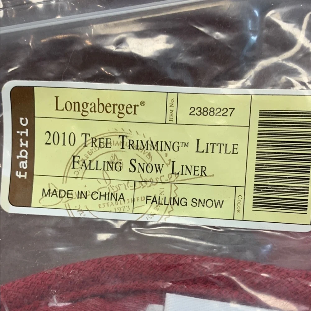 Longaberger Liner for the 2010 Tree Trimming Little Falling Snow Basket.